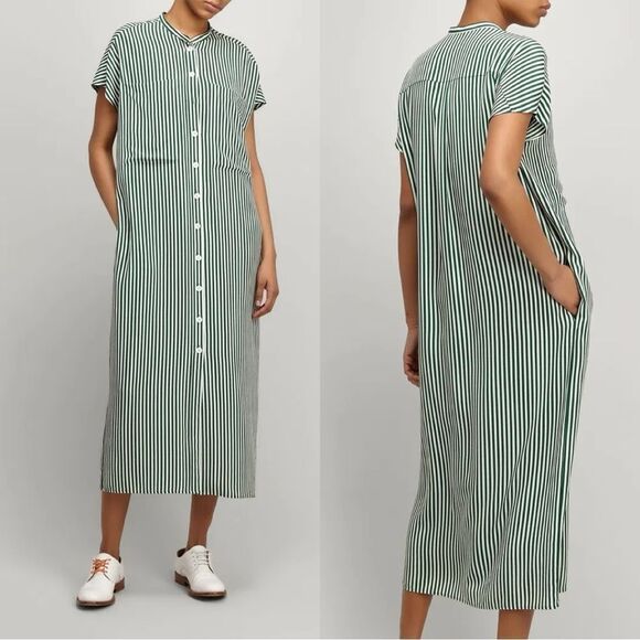 JOSEPH Deck Chair Stripe 100% Silk Issac Dress - Picture 1 of 13